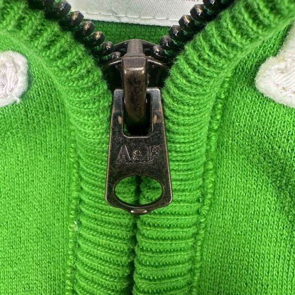 Abercrombie & Fitch Green Sherpa Lined Full Zip Hoodie - Size XL - Picture 4 of 6